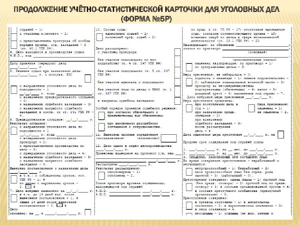 Стат карта форма 1