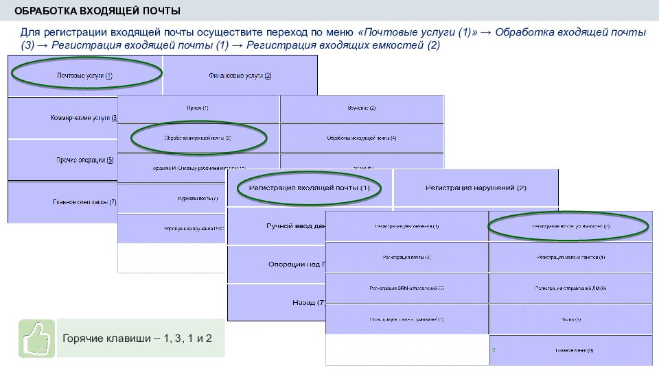 Обработка и вручение простых мелких пакетов в ЕАС ОПС