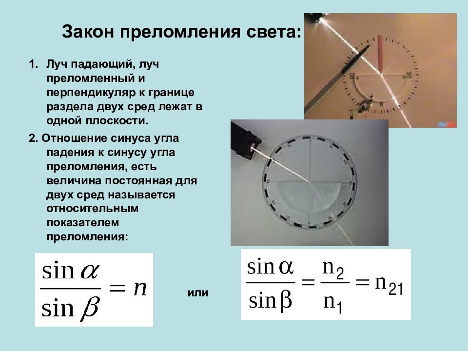 Закон отражения закон преломления света презентация