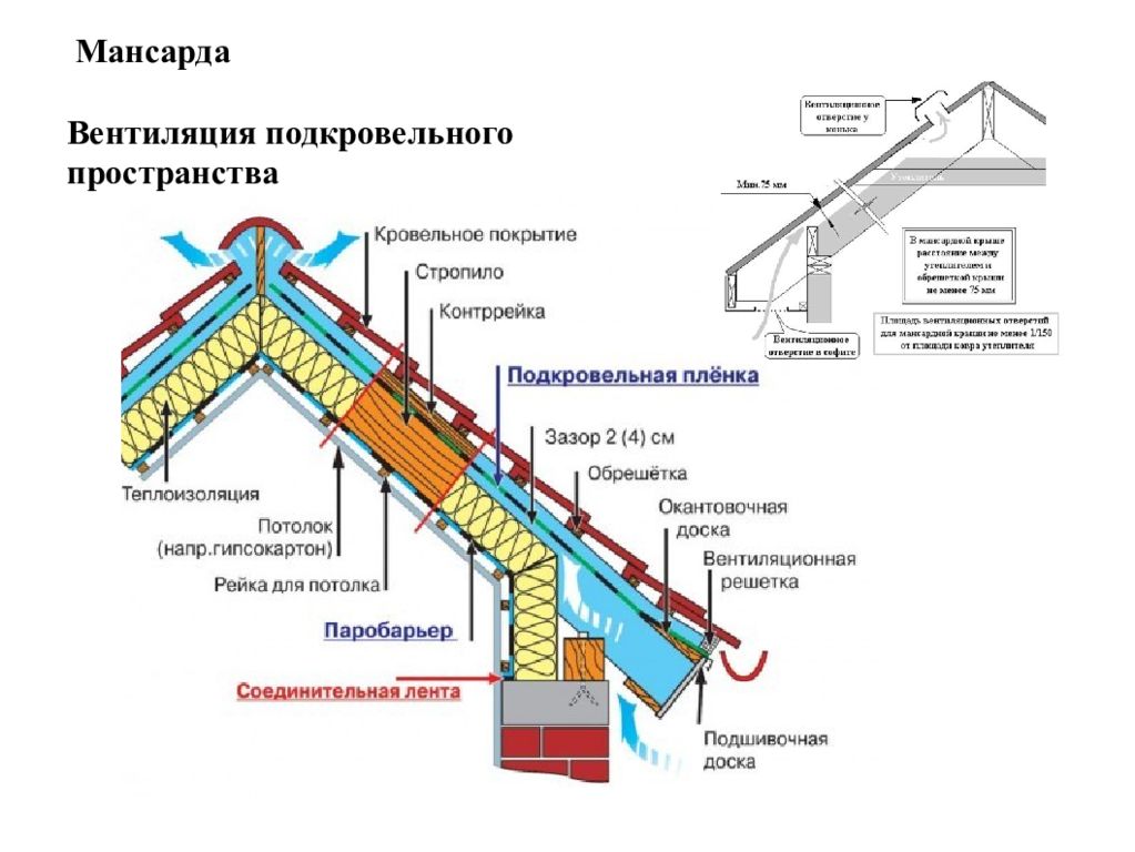 Вентиляция крыши в частном доме схема Чердак Мансарда Покрытие Крыши и кровли зданий малой и средней этажности Крыша -