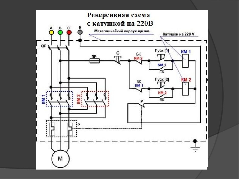 Кнопка реверсивного магнитного пускателя