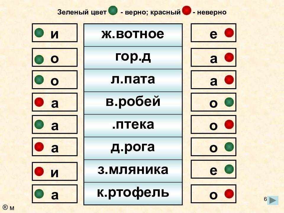 Выделите цветом верное