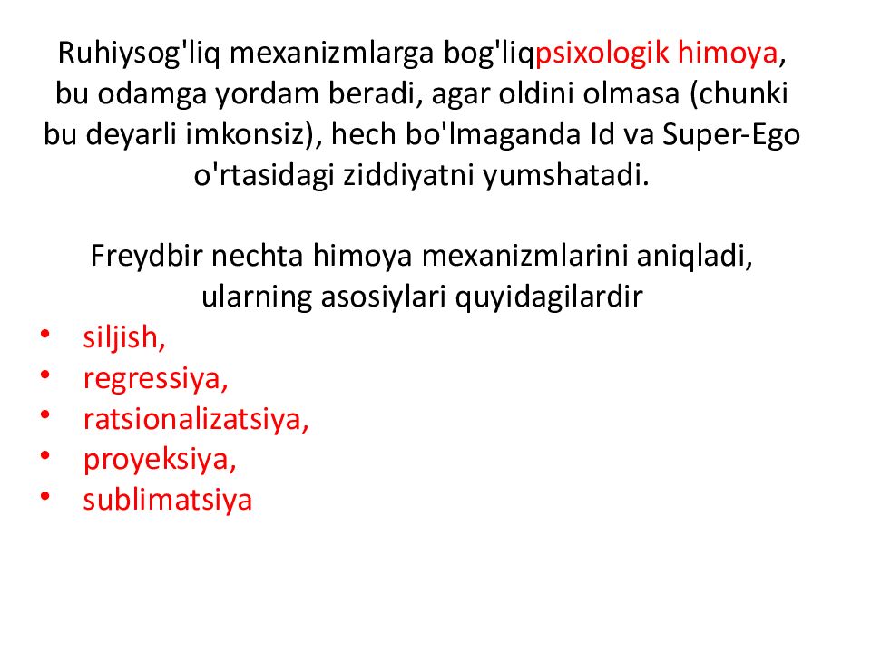 SHAXSIYAT NAZARIYALARI xorijiy