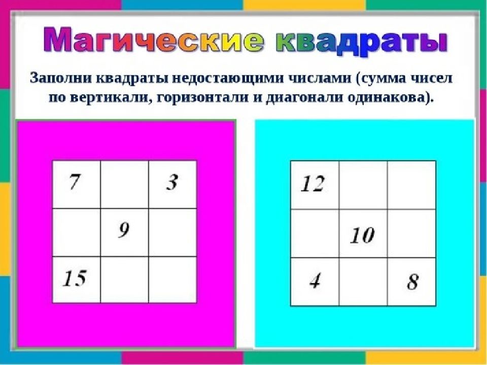 Логические задания с числами и цифрами магические квадраты цепочки закономерности презентация