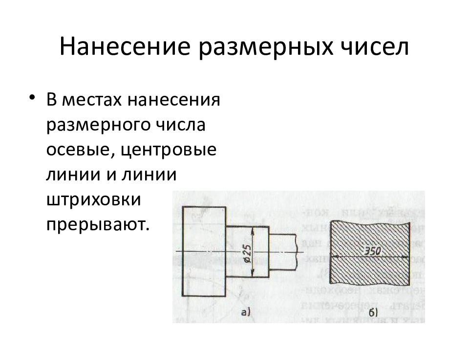 Как правильно наносить размерное число на чертеже