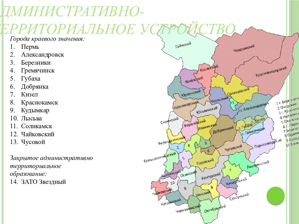 Административная карта пермского края