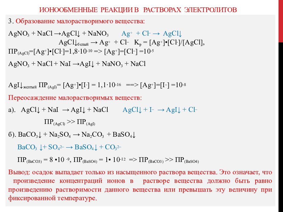 Электролиты реакции