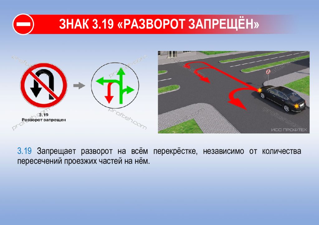 На этой дороге вам запрещается. Знаки запрещающие разворот на перекрестке.