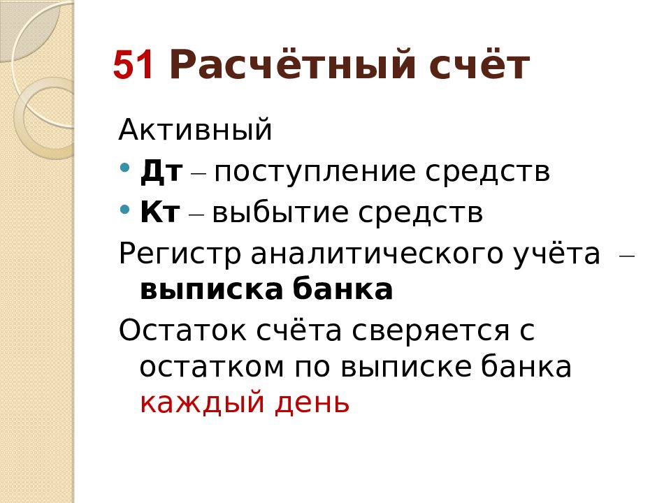 Учет денежных средств на счетах в банке презентация