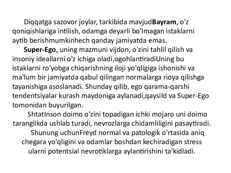 SHAXSIYAT NAZARIYALARI xorijiy