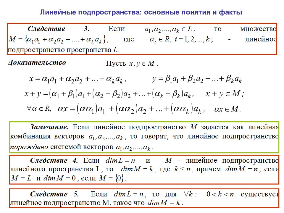 Подпространство задано векторами