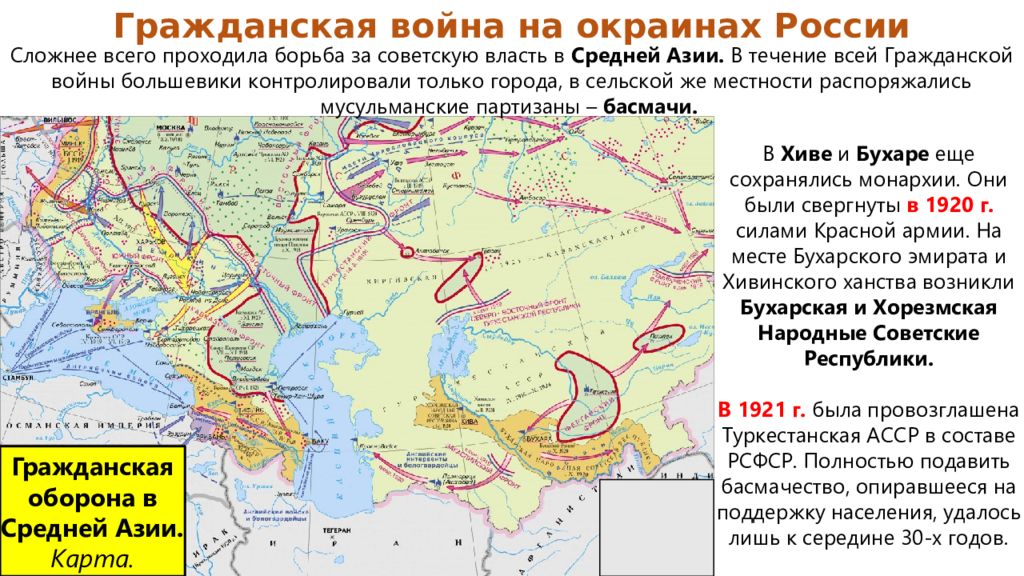 Карта гражданской войны в россии 1919