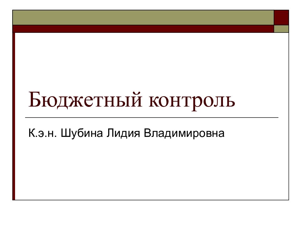 Бюджетный контроль