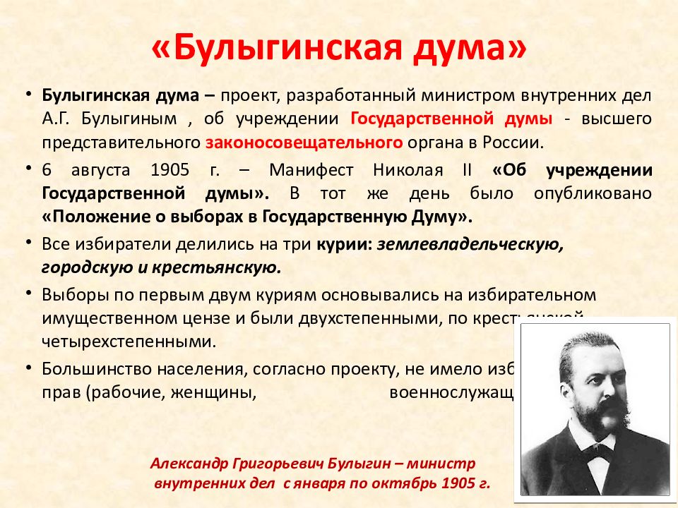 Проект булыгинской думы 1905