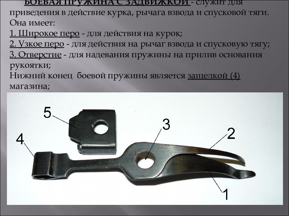 Боевая пружина пистолета. Назначение задвижки боевой пружины ПМ. Задвижка боевой пружины ИЖ 71.