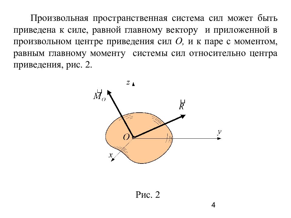 Приведенная система сил