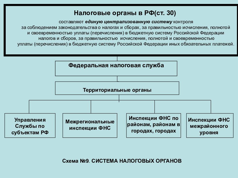 Схема налоговые органы рф