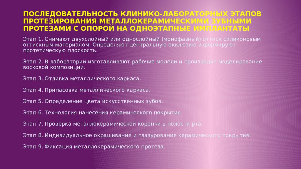 Протезирование на имплантатах общие принципы презентация