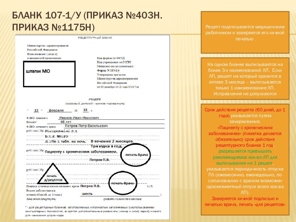 Бланк рецепта