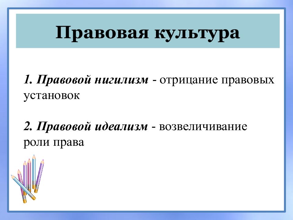 Правовая культура 11 класс презентация