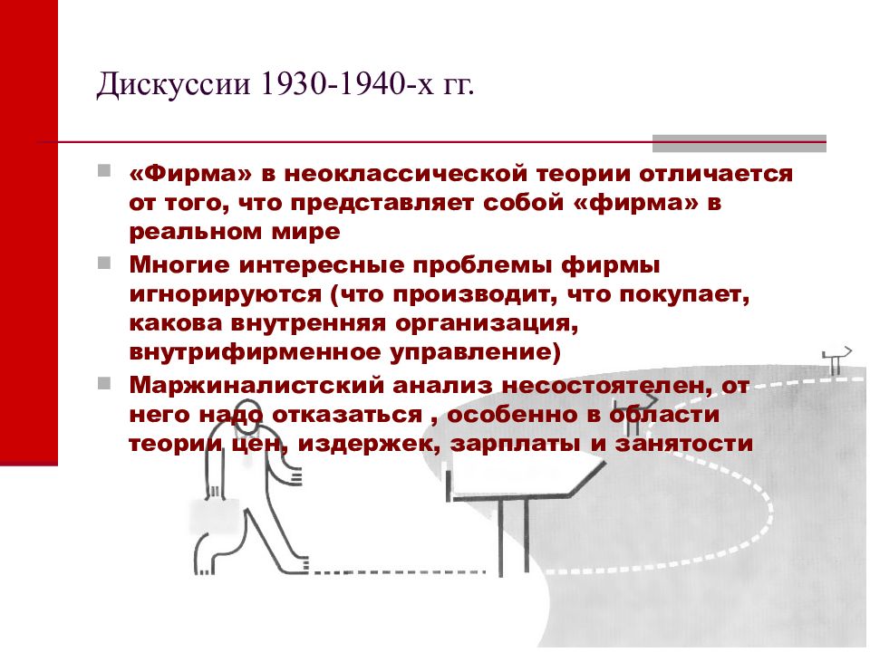 Чем отличается теория. Неоклассическая теория фирмы презентация. Дебаты 1930. Теория и методика отличия. Что представляет собой фирма.