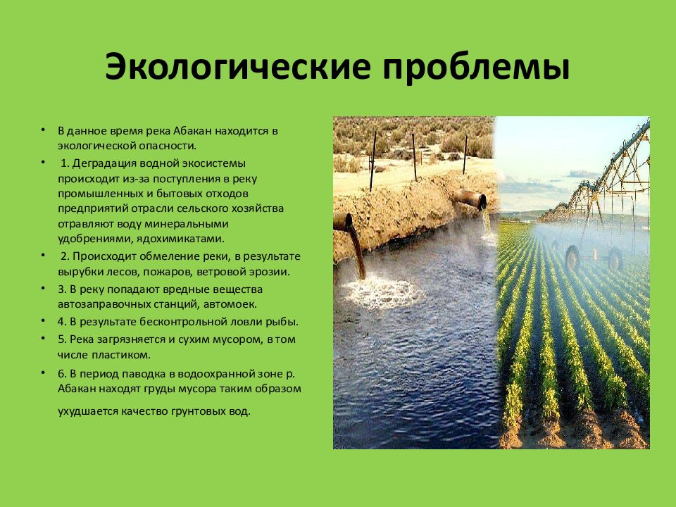 МБОУ « Чапаевская СОШ» Река Абакан и её экология Экологические проблемы