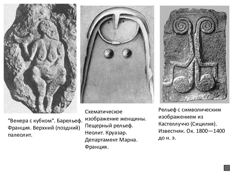 Схематичное изображение женщины пещерный рельеф неолит круазар департамент марна франция