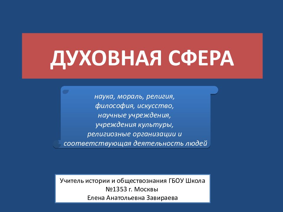 ДУХОВНАЯ СФЕРА
