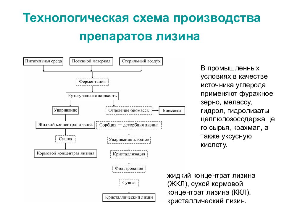 Технологическая схема лизина