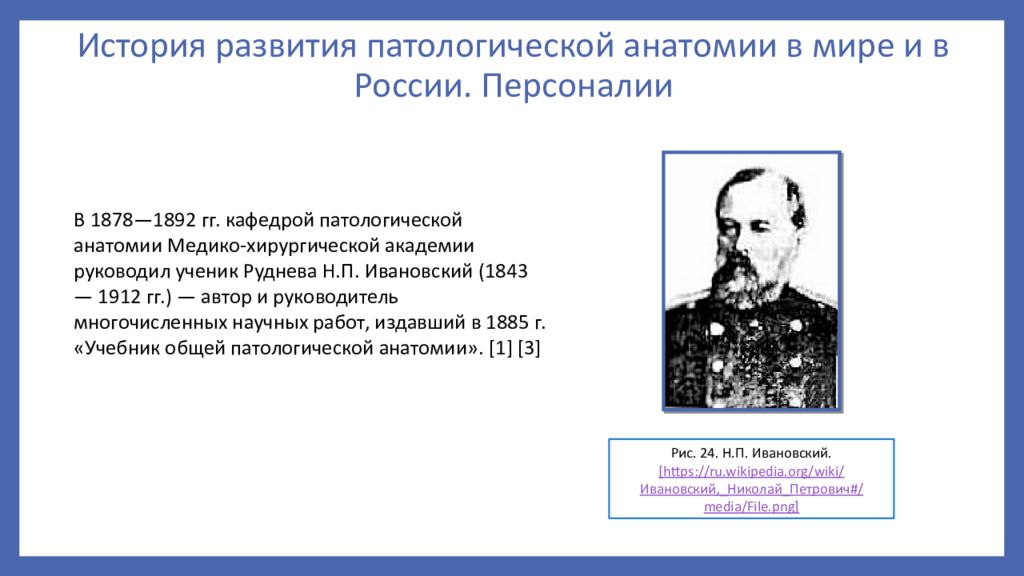 П ивановский. История развития патологической анатомии. Развитие патологической анатомии в России. Руднев патологическая анатомия. Персоналии России.