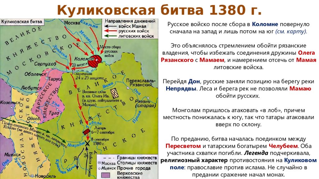 Схема куликовская битва 1380