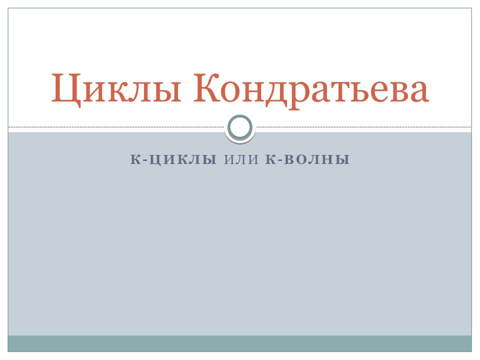 Циклы Кондратьева