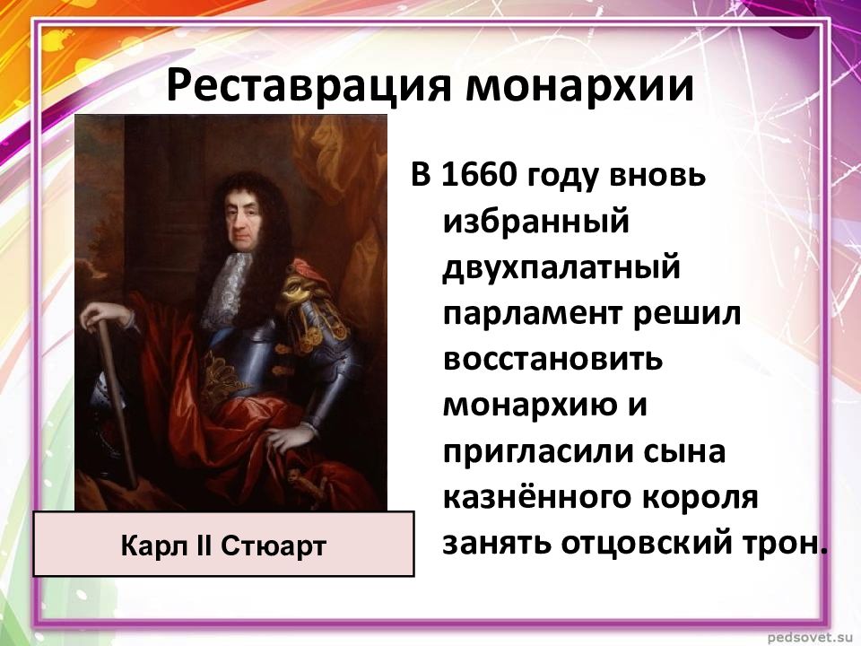 Реставрация монархии в англии участники. Восстановление монархии в 1660 году. 1660 Год в Англии. Причины восстановления монархии в 1660 году в Англии.