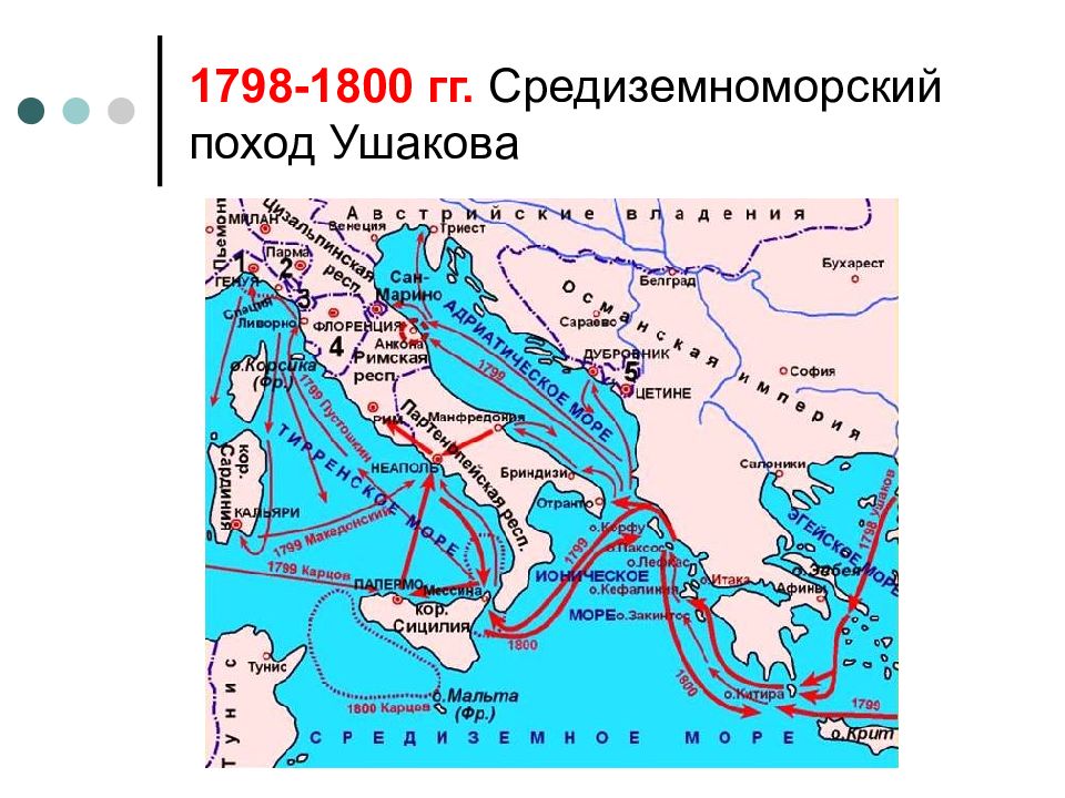 Карта средиземноморского похода ушакова в 1789 1800