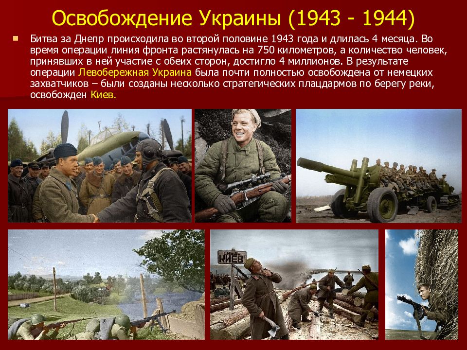 Освобождение украины 1943 1944 карта