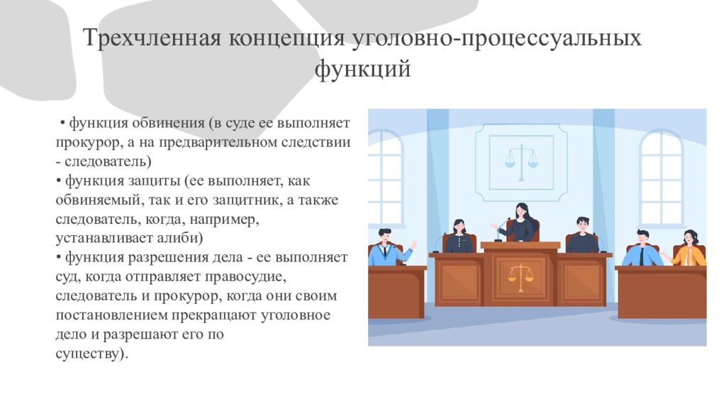 Трехчленная концепция уголовно- процессуальных функций