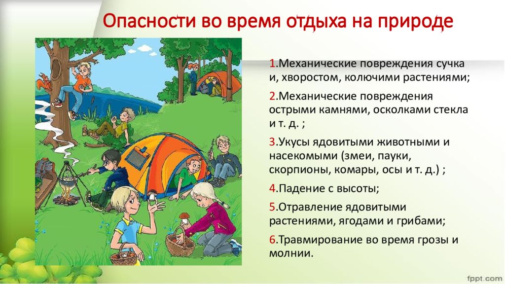 Безопасный отдых детей в летний период правила поведения в природной среде презентация