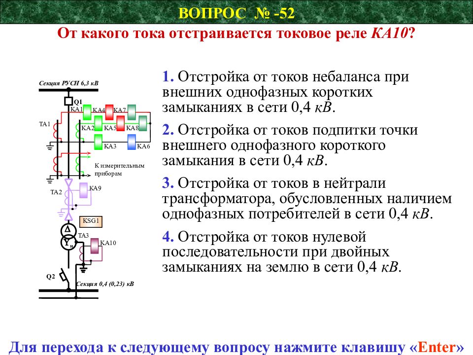 Какой ток в сети. Тесты по дисциплине релейная защита. Защита от сквозного тока. Ток однофазного короткого. Экзаменационный билет по релейной защите.