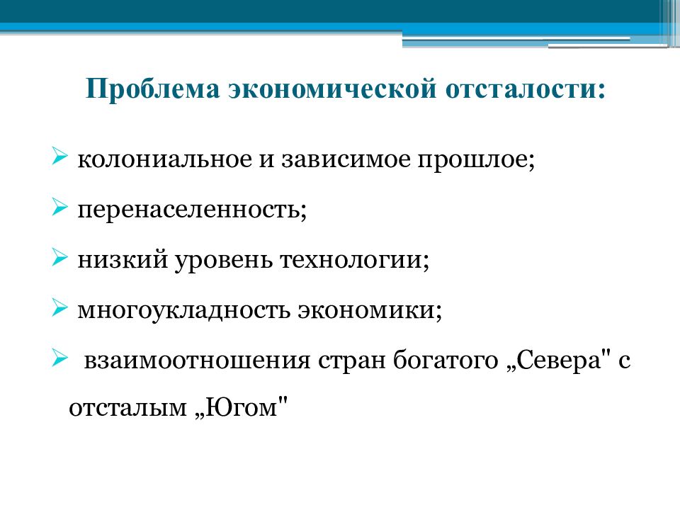 Проблема отсталости стран презентация