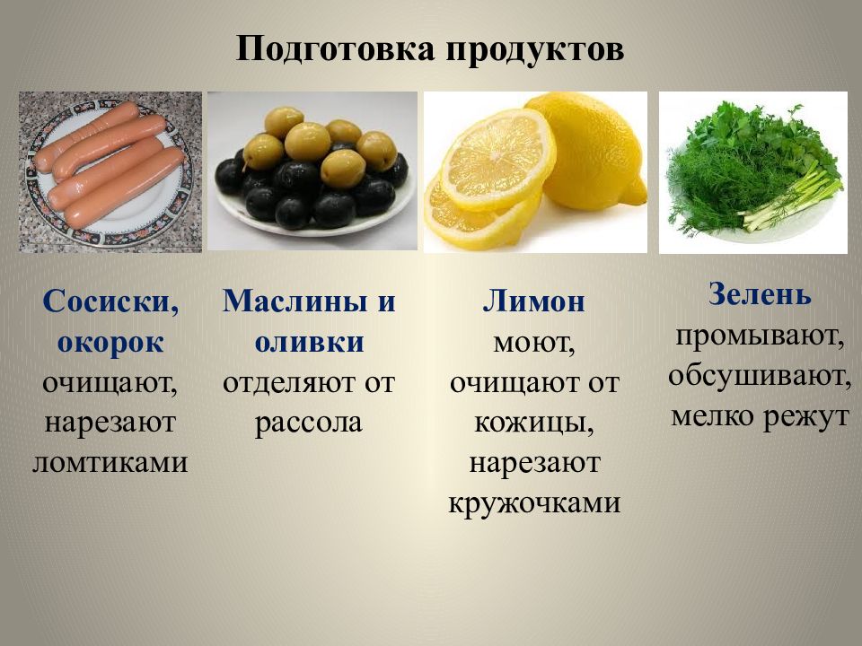 Подготовка продуктов. Закладка продуктов.