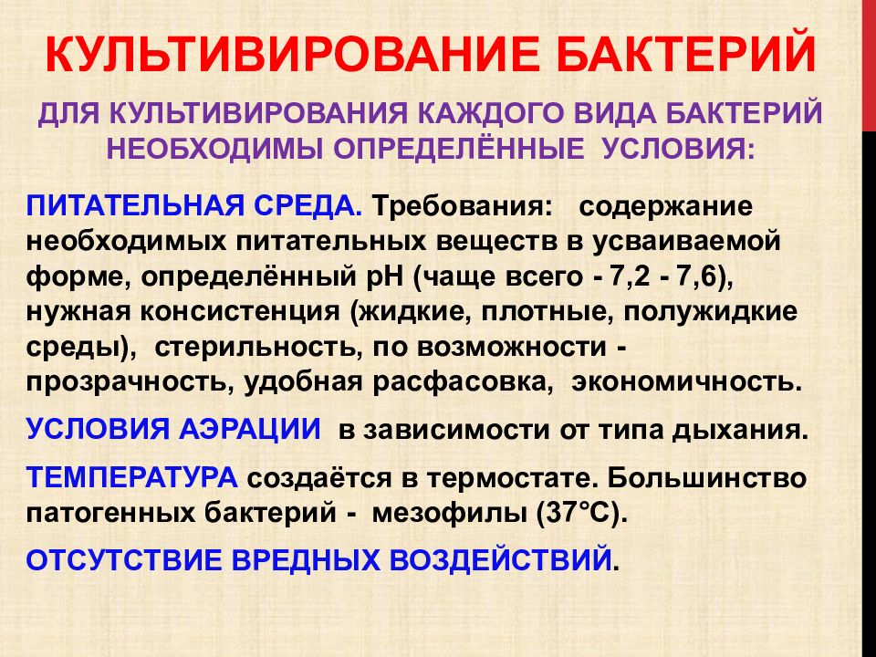 Требования к средам. Принципы и методы культивирования микроорганизмов. Культурирование бактерий. Культивирование бактерий. Культивирование патогенных микробов.