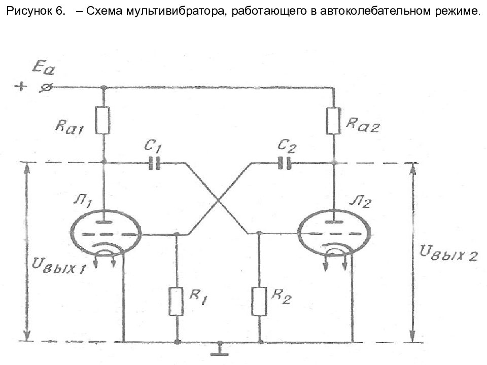 Схема ждущего. Ламповый мультивибратор схема. Мультивибратор в автоколебательном режиме. Схема мультивибратора в автоколебательном режиме. Мультивибратор, работающий в автоколебательном режиме.