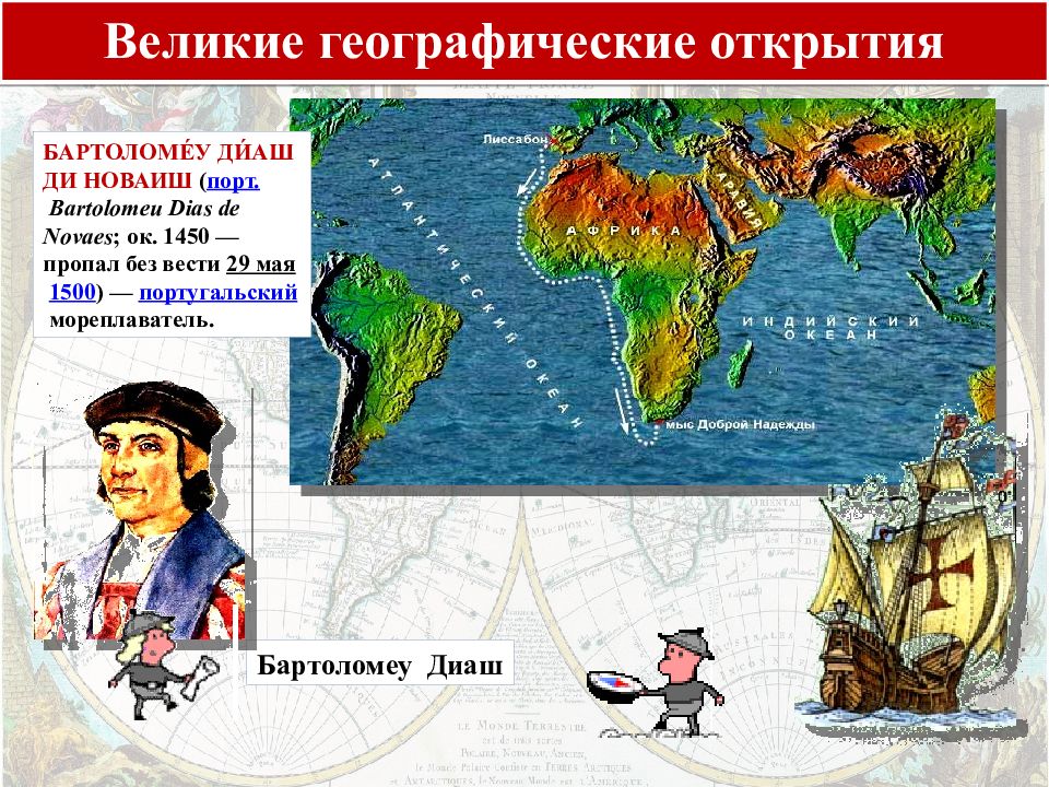 С каким материком связаны оба путешественника на картинке васко да гама бартоломеу диаш