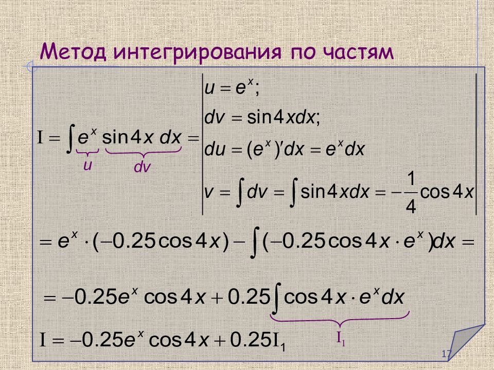 Интегрирование по частям презентация