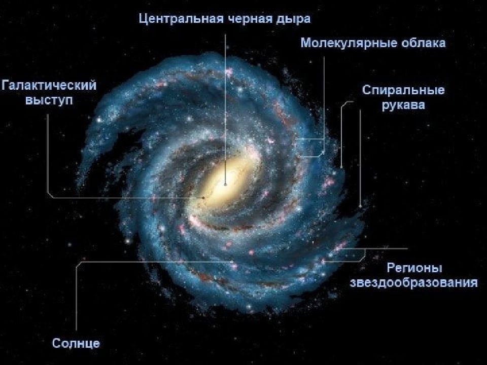 Схема галактики млечный путь