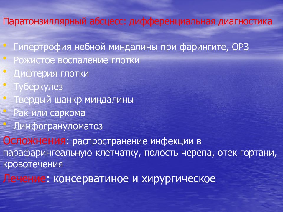 Паратонзиллярный абсцесс локальный статус карта вызова смп