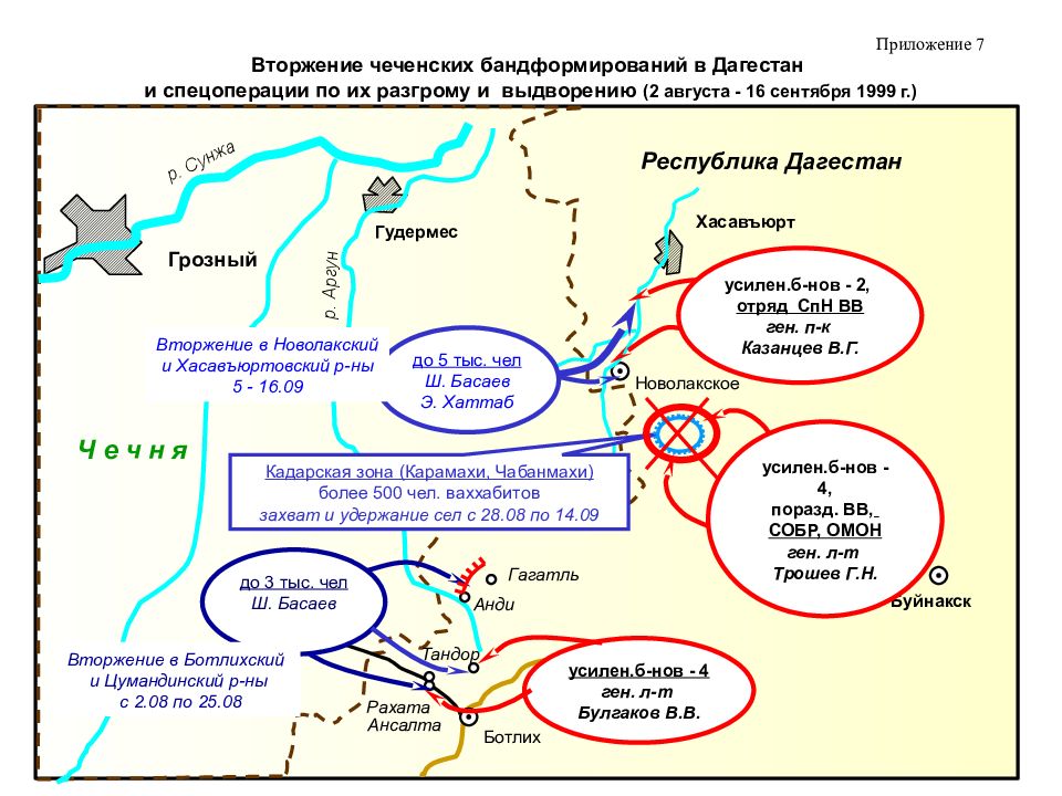 Карта первой чеченской войны 1994 1996