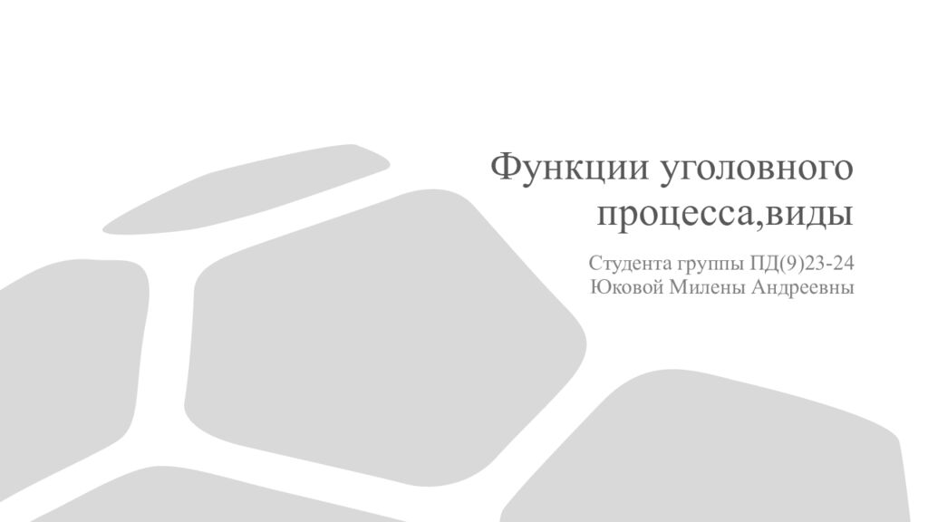 Функции уголовного процесса,виды