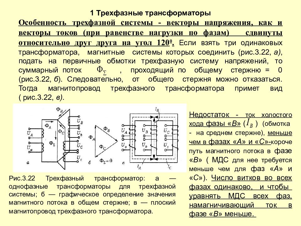 Обмотки трансформатора на схеме