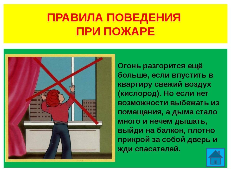 Поведение при пожаре для детей презентация